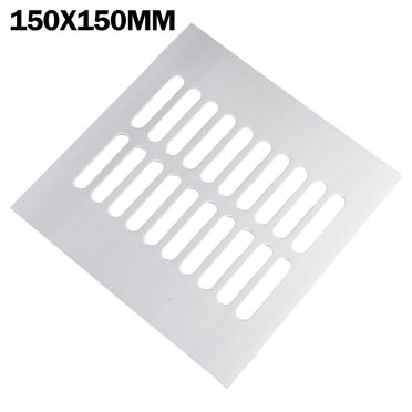 Housse de Ventilation Rectangulaire en Alliage d'Aluminium Argenté Longueur 150Mm, Ventilation Perforée Grillée pour Armoire à Chaussures Placard