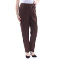 thumbnail image 1 of Alfred Dunner Pantalon de Détente Décontracté Classique à Taille Proportionnelle pour Femmes, Brun, 8 Régulier, 1 of 2