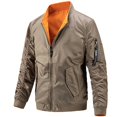 thumbnail image 1 of RXIRUCGD Manteau à Capuche Décontracté pour Homme, Coupe Ample, Uni, à Manches Longues, Sans Capuche, Manteaux d'Extérieur Décontractés, Kaki, Taille : M, 1 of 8