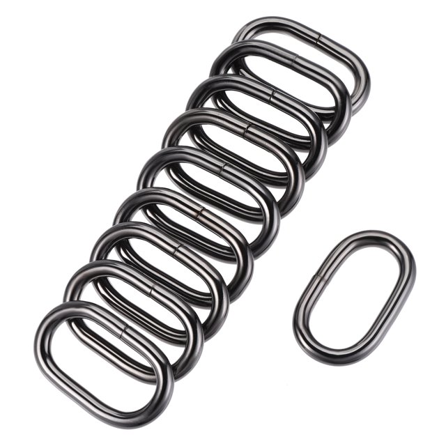 Unique Bargains Black Oval Buckles Iron Electroplating (10 Pack)