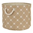 thumbnail image 1 of Design Imports CAMZ14244 Polyester Trellis Paw Round Pet Bin, Taupe - Small, 1 of 4