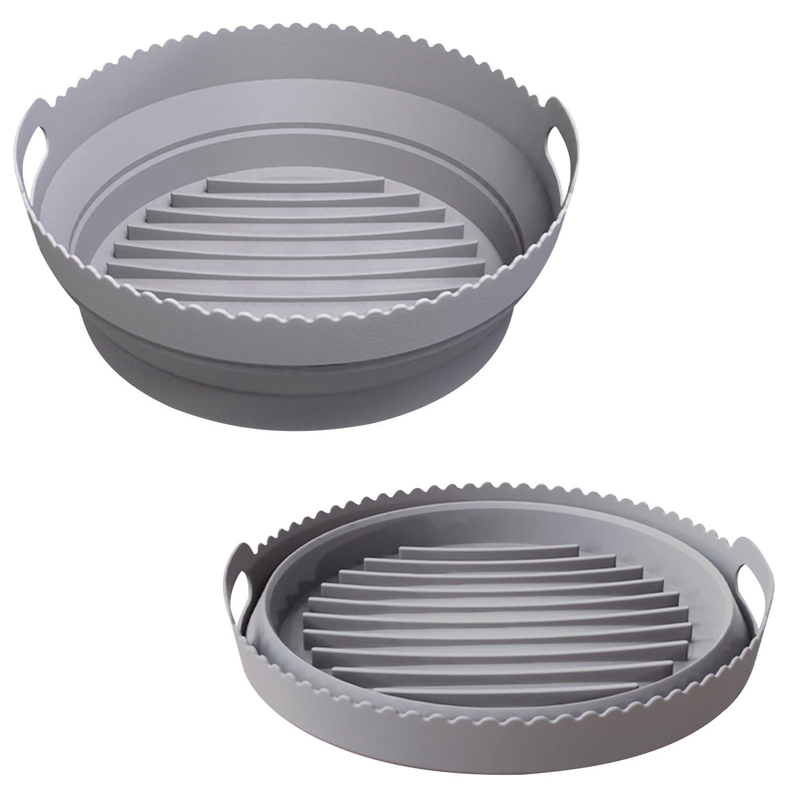 Dvkptbk Food Grade Silicone Air Fryer Silicone Pot,Easy Cleaning Air Fryer Liners Reusable Air Fryer Silicone Baking Tray Round,Non Stick Food Safe Air fryers Oven Accessories