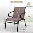 thumbnail image 3 of Costway Patio Chairs Set of 2 with Breathable Fabric & Metal Frame Armrests for Poolside Brown, 3 of 9