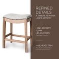 thumbnail image 3 of Maven Lane Adrien Saddle Counter Stool in Weathered Oak Finish w/ Sand Color Fabric Upholstery, 3 of 6