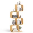 thumbnail image 1 of Costway 1 PCS 4-Tier S-Shaped Bookcase with 4 Open Cubes Geometric Corner Display Shelf, 1 of 9