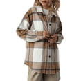 thumbnail image 3 of Women's Oversized Plaid Button Down Shirt Shacket Jacket Long Sleeve Casual Fall Outwear, 3 of 9