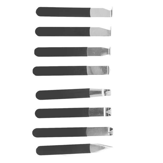 Outils de Façonnage en Argile, Couteau de Sculpture en Argile Manche en Caoutchouc Acier Inoxydable Manche Résistant à la Rouille Ensemble de 8 Pcs pour Poterie