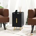 thumbnail image 4 of Costway Table de Chevet avec Station de Recharge Table d'Appoint pour la Maison et le Canapé avec 2 Tiroirs Café Noir, 4 of 9