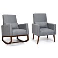 thumbnail image 1 of Costway Set of 2 Dual-use Upholstered Rocking Chair w/Pillow Dark Grey, 1 of 10
