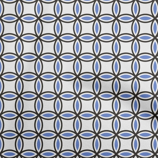 oneOone Viscose Jersey Medium Blue Fabric Geometric Craft Projects Decor Fabric Printed By The Yard 60 Inch Wide