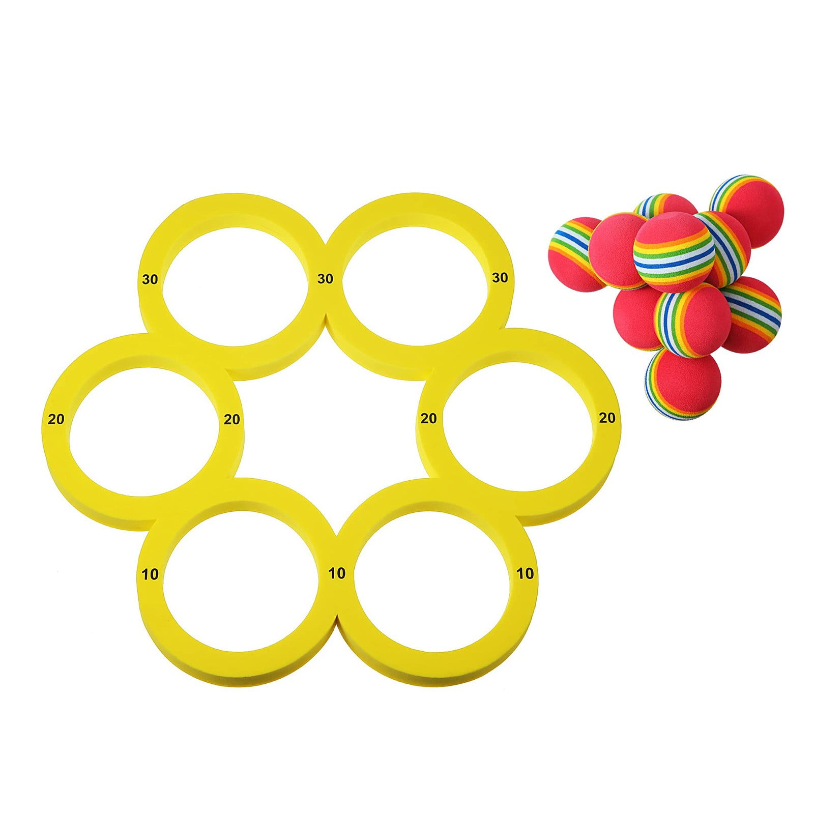 Jeu de lancer d'anneaux gonflables pour piscine, comprenant 4 anneaux et une pompe à air, pour des jeux aquatiques interactifs