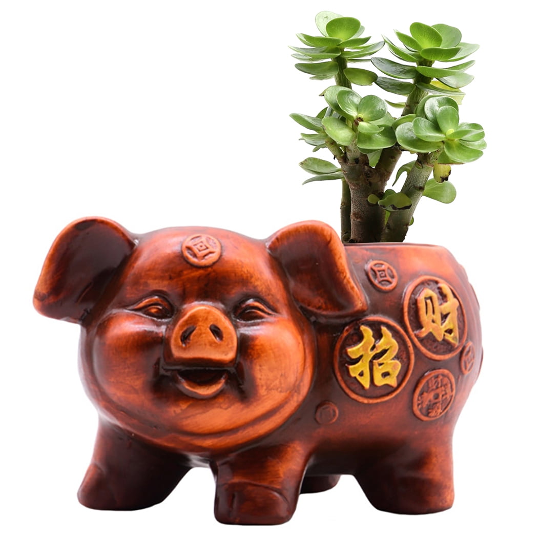 Flower Pot Creative Pig Shape Ceramic Desktop Plant Pot Planter Pot for Home