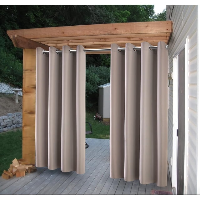 Rideaux d'Intimité d'Extérieur à Oeillets Coupe-Vent pour Patio, Panneaux de Protection pour Porche, Gazebo, Terrasse, L x H (x cm), Robe d'Été Jaune