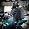 thumbnail image 2 of Waterproof Motorcycle Helmet Backpack - Oversized Black Dual-Shoulder Bag with Large Capacity for Full Helmets, Travel, Outdoor Adventures & Laptop Storage, Durable Construction for Daily Riding &, 2 of 6