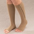 thumbnail image 2 of Gros Clair! Bas de Compression à Fermeture Éclair Confortables, Bas de Compression à Bout Ouvert, Soutien des Jambes, Bas Gainants, Bas Jusqu'au Genou, 2 of 5