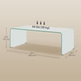 thumbnail image 3 of HOMCOM Glass Coffee Table with Safe Rounded Edges for Living Room, 3 of 10