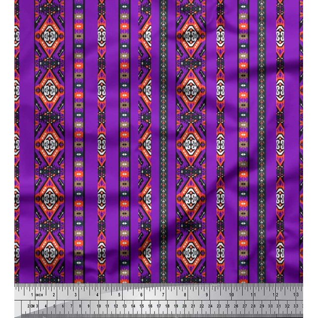 Soimoi Rayon Fabric Ikat Southwestern Decor Fabric Printed Yard 42 Inch Wide