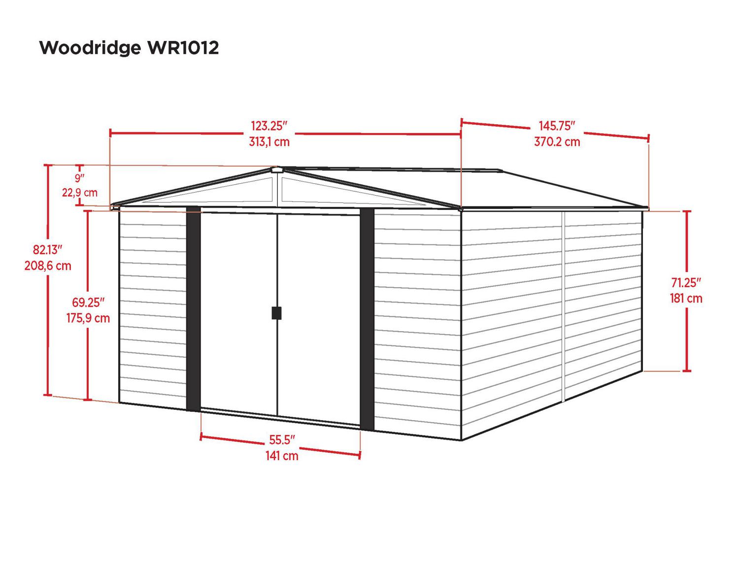 Abri rangement acier Woodridge, 10 x 12