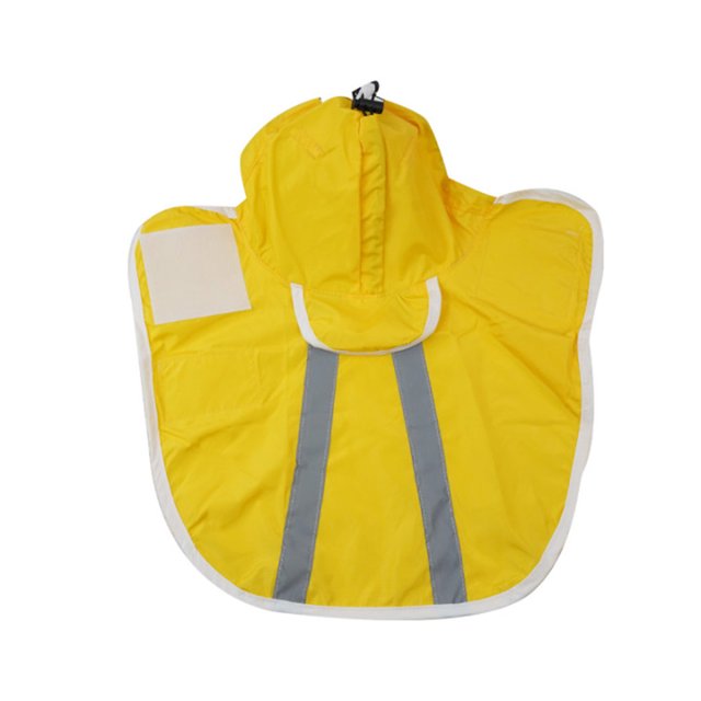 Imperméable à Rayures Réfléchissantes Vêtements Légers Imperméable Doux pour la Peau Manteau Réutilisable Design à Membrane Fournitures pour Animaux Jaune 10