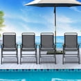thumbnail image 1 of Costway Lot de 4 Chaises Pliantes d'Extérieur pour Patio avec Accoudoirs, Portatives, Camping, Pelouse, Jardin, 1 of 10