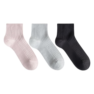 Secret® Bamboo Ribbed Anklet 3pk