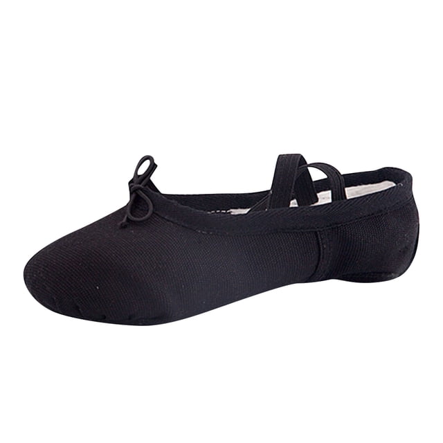 MIASHUI Chaussures pour Enfants Chaussures pour Enfants Chaussures de Danse Chaussures Chaudes de Danse Ballet Performance Chaussures d'Intérieur Chaussures de Danse Yoga,Noir,7-8 Ans