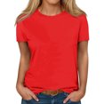 thumbnail image 1 of Timegard T-Shirts d'Été pour Femmes à Col Rond, Manches Courtes, Confortables, Basiques, Décontractés, Amples, Blouses, 1 of 5