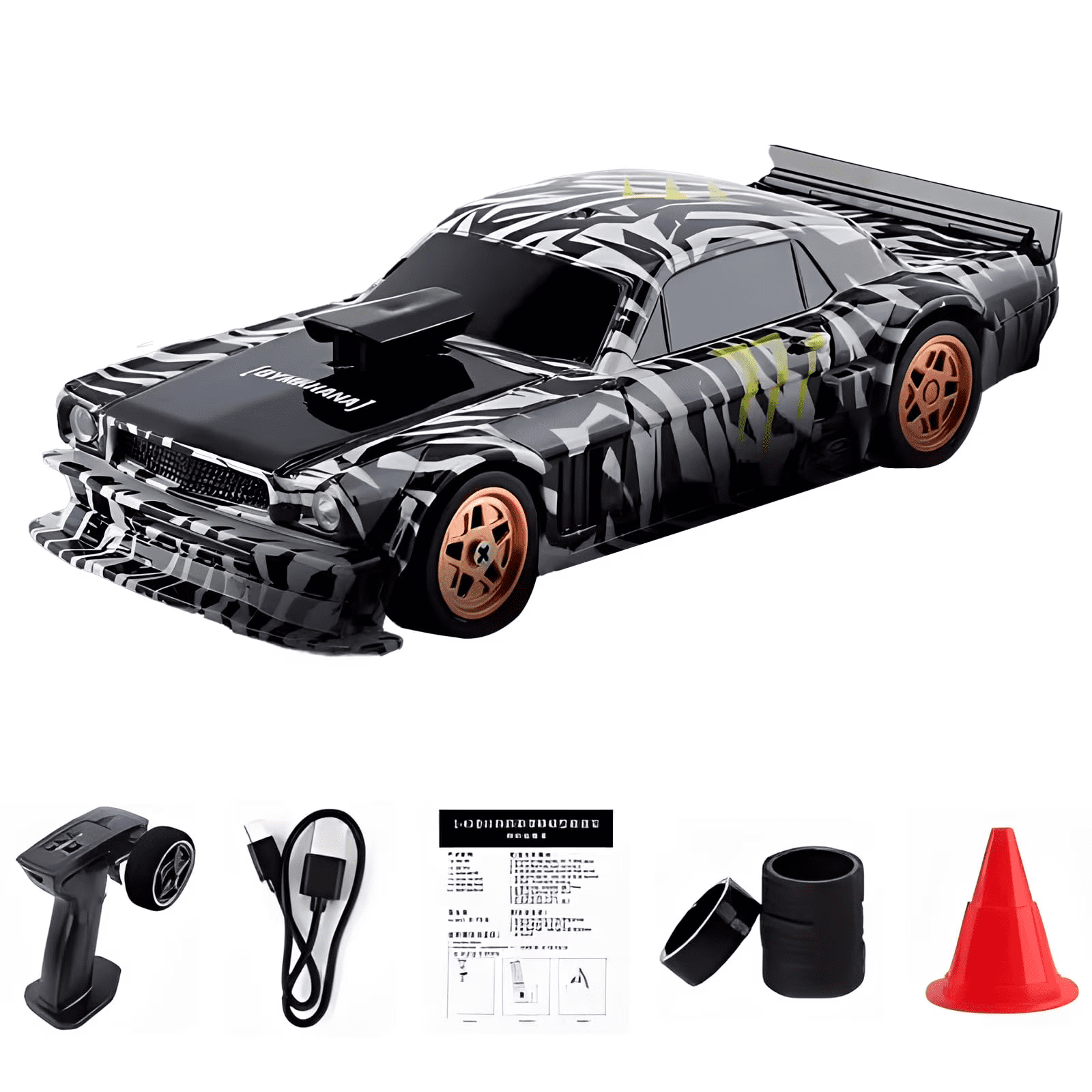Funtogether Toys 1:43 Scale Mini 4WD Drift RC Car, High Speed Professional Racing Vehicle, Wireless Remote Control Race Car Toy, Perfect Gift for Boys and Kids