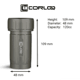 thumbnail image 3 of Corloq EDC120 Rugged Sealed Everyday Carry Storage Container, 120 CC, High Strength Zytel, Gray Body, Tan Cap, 3 of 7