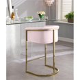 thumbnail image 4 of Meridian Furniture Donatella Tabouret en Velours Rose, 4 of 5