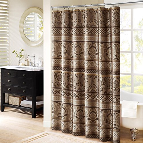 Rideau de Douche Jacquard Taupe 72x72 Pouces