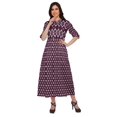 thumbnail image 2 of Moomaya Robe Kurti d'Été à Manches Courtes Imprimée, Tunique Ligne A pour Femmes, 2 of 5