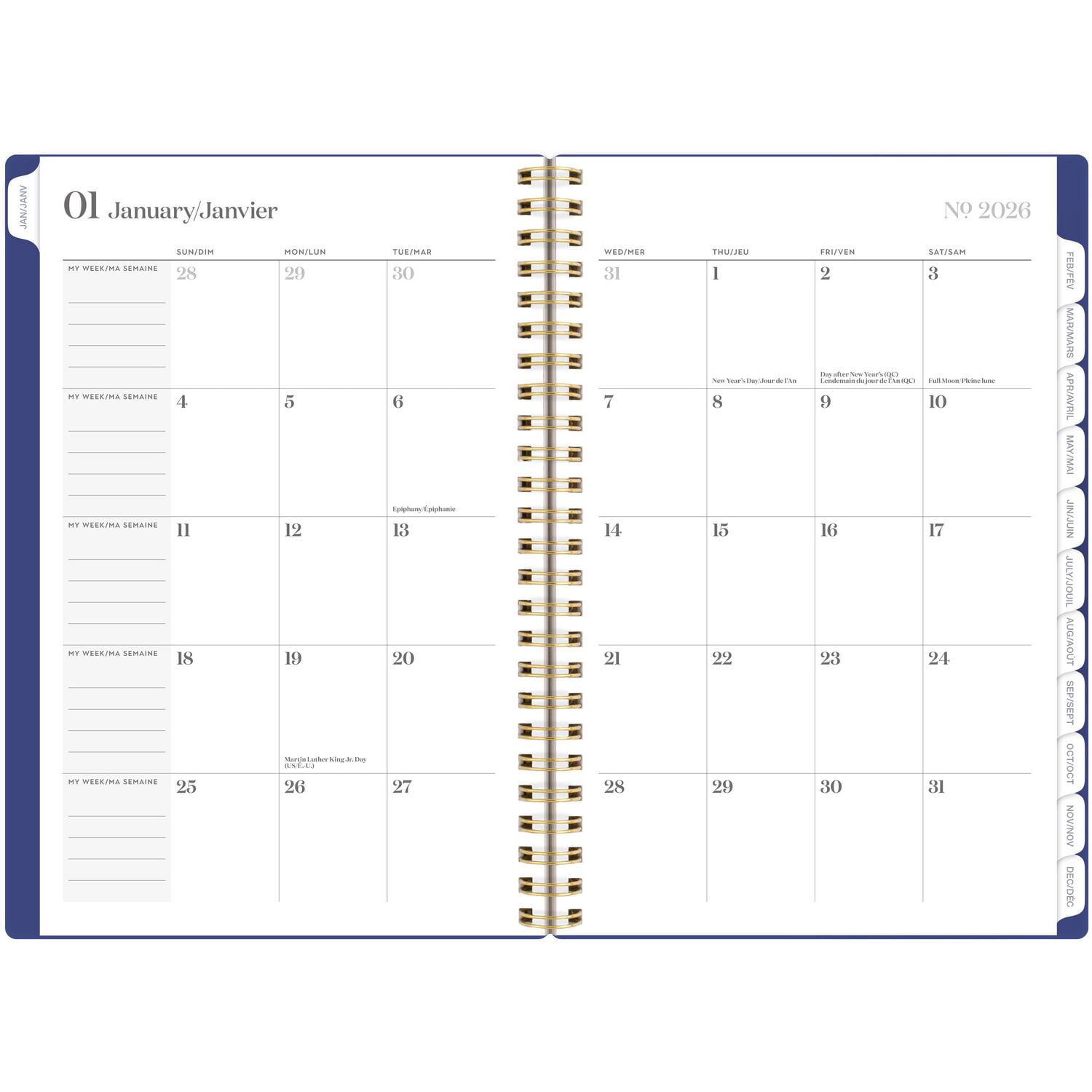 Agenda hebdomadaire Cambridge Workstyle Classic Navy 2026