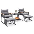 thumbnail image 2 of Costway 5 Piece Outdoor Conversation Set Rattan Armchairs with 2-Layer Side Table, 2 of 10