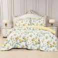 thumbnail image 1 of Floral Printed Queen Comforter Set with Sheets Lightweight Piece Bed in A Bag Comforter Set Vintage Yellow and Grey Flower Pattern Farmhouse Bedding Set, 1 of 8