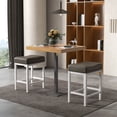 thumbnail image 2 of Costway 24.5" Bar Stool Set of 2 with Solid Rubber Wood Frame Humanized Footrest Kitchen, 2 of 8