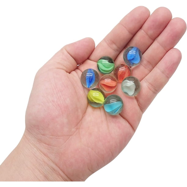 110 Billes de Jeu en Verre, 0,63 Pouces, Couleurs Mixtes