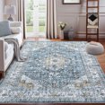 thumbnail image 2 of Ourlova Alician 5*7 Area Rug Large Machine Washable Rug for Vintage Medallion Distressed Accent Rug Stain Resistant Non-Slip Boho Floor Cover Carpet Rug, 2 of 7