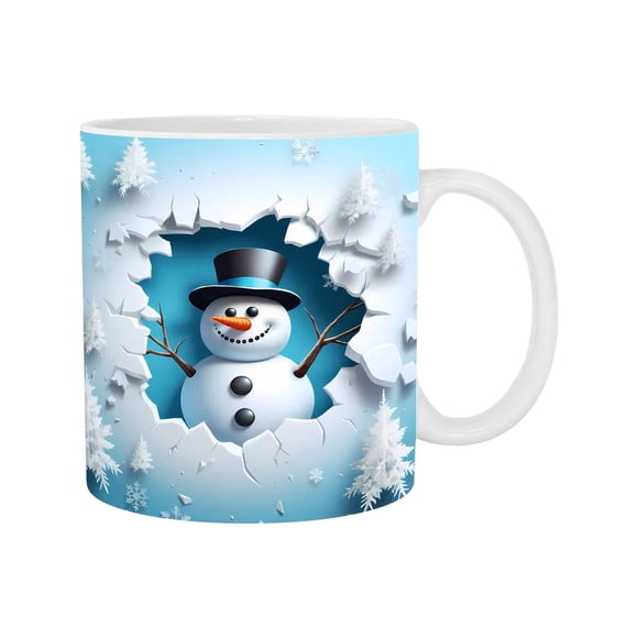 IROINID Christmas Mugs,Christmas Santa Claus Mug,Cute Christmas Coffee Mugs,Christmas Mug Inflated Snowman Mug,Santa Mug Press Puffy Design 15oz 11oz Coffe