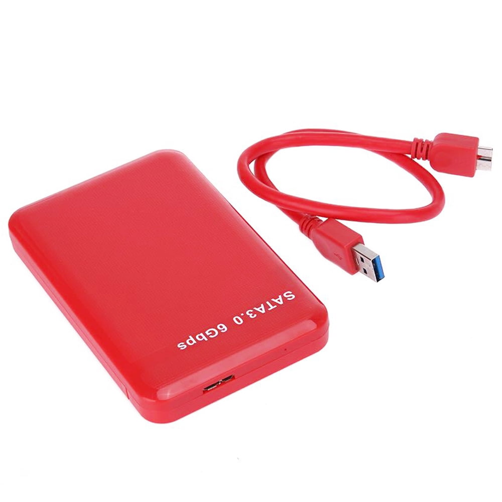 TFixol 2.5 inch USB3.0 Hard Disk Case External SATA HDD/SSD Enclosure High-speed Transmission Tool-free Design ABS Shell Red