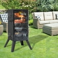 thumbnail image 4 of Kingchii Vertical Charcoal Smoker BBQ Grill with Built-in Thermometer, Portable Smoker for Backyard, Barbecue, and Outdoor Grilling, 4 of 8