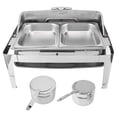 thumbnail image 2 of Chafing Dish Rectangular Visible Glass Straight Leg Chafer Warmer for Heated for Cooking Restaurant Rectangle Dinner Stove Lid for Hotel Buffet Restaurant, 2 of 7