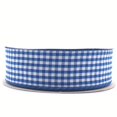 thumbnail image 2 of VIVIQUEN Blue Gingham Ribbon Checkered Ribbon 1-Inch 25 Yard Each Roll 100% Polyester Woven Edge (Blue), 2 of 5