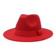 thumbnail image 1 of Men's and Women's Solid Ribbon Bucket Hat Jazz British Hat, 1 of 3