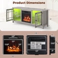 thumbnail image 3 of Costway 58" Fireplace TV Stand with LED Lights & 18" Electric Fireplace, Remote Controls Light Gray, 3 of 10