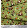 thumbnail image 2 of Soimoi Poly Georgette Fabric Musical Instruments,Monkey & Rat Cartoon Printed Craft Fabric by The Yard 52 Inch Wide, 2 of 3