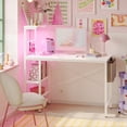 thumbnail image 2 of Bestier 44 inch LED Gaming Desk with Outlets Computer Desk with Storage Shelves Adults, 2 of 10