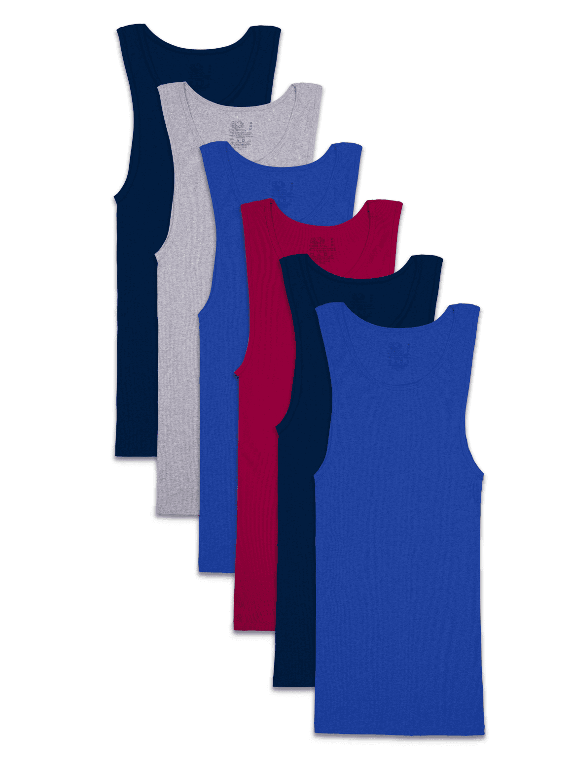 Fruit Of The Loom Mens Assorted A-Shirt - 6 Pack, 3XL, Assorted