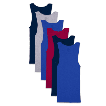 Fruit Of The Loom Mens Assorted A-Shirt - 6 Pack, XL, Assorted