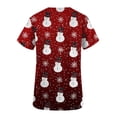 thumbnail image 3 of RKSTN Christmas Scrub Tops for Women Tops Short Sleeve V-neck Tops Working Uniform Christmas Tree Elk Snow Printed Tops with Pockets, 3 of 4